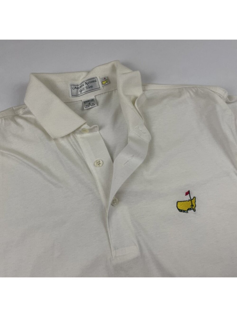 Augusta National Golf Shop Slazenger Polo M Masters Logo White Cotton Vintage